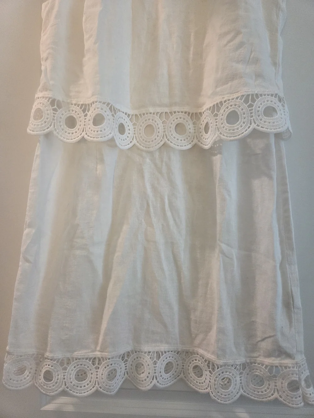 Michael Michael Kors White Linen Blend Crochet Trim Dress Size Small NWT